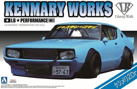 1:24 Aoshima 01147 Kenmary Works LB Works Skyline C110 2Dr 2014 Ver. Plastic Modelbouwpakket