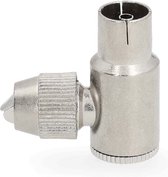 Nedis IEC (Coax) Connector - Gehoekt - Female - Vernikkeld - 75 Ohm - Schroef - Diameter kabelinvoer: 7.0 mm - Metaal - Zilver - 2 Stuks - Polybag
