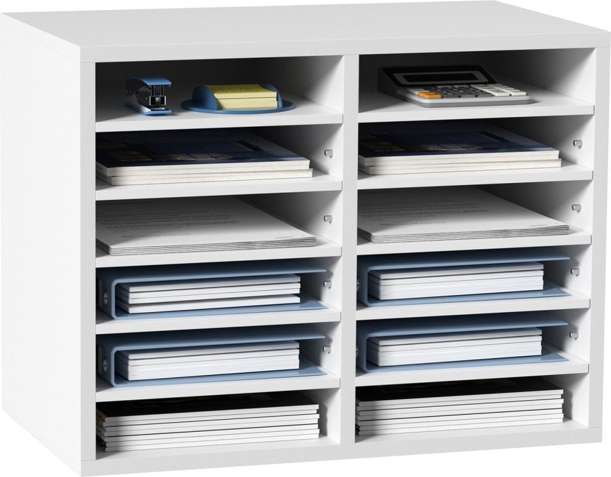 Organiseur Bureau Acrimet 4 Niveaux Charge Latérale - Bac à Courrier A4 Plastique Gris Fumé, Range-Documents Stable Et Élégant