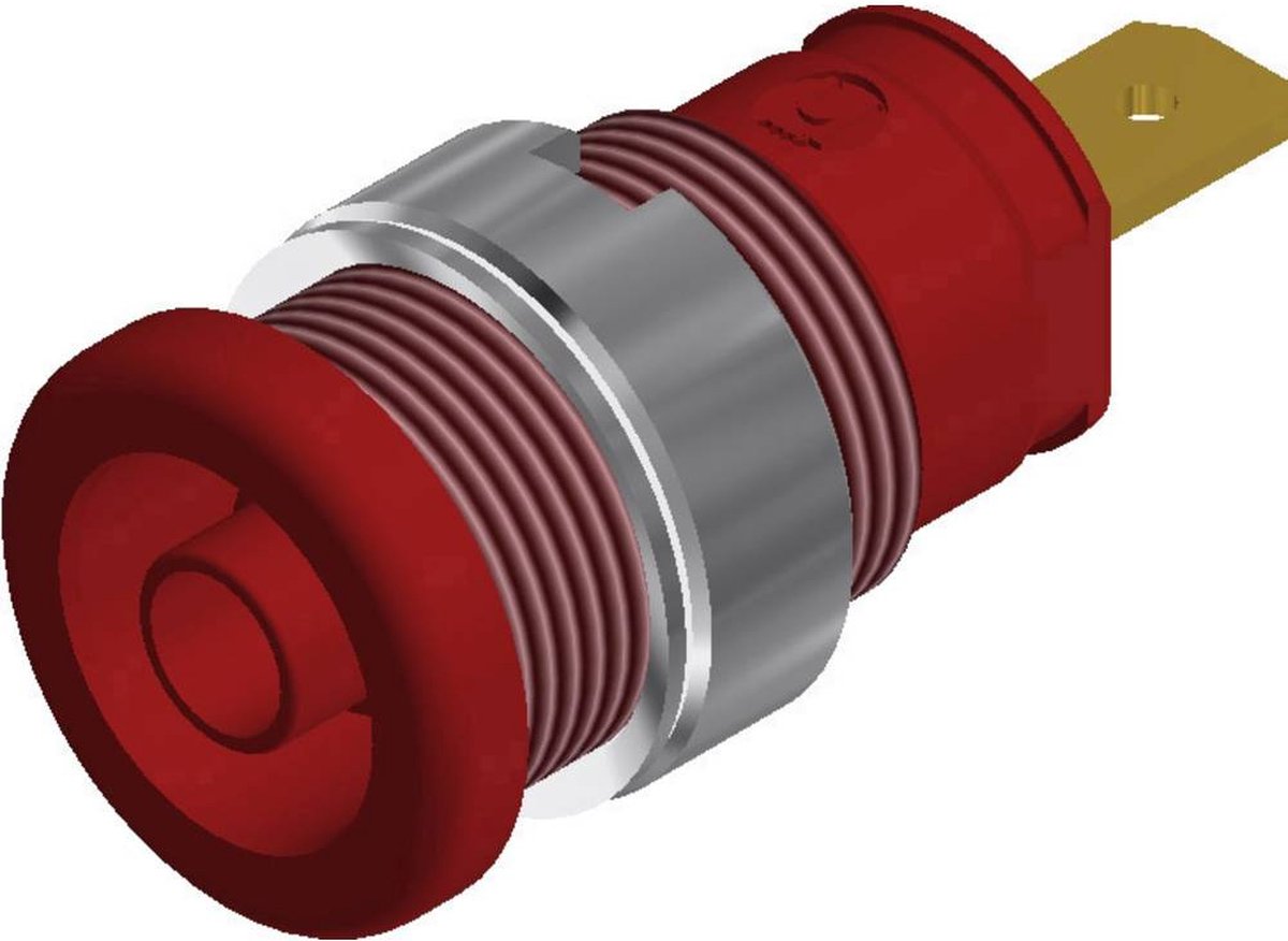 SKS Hirschmann SEB 2610 F4,8 Veiligheids-labconnector, female Bus, inbouw verticaal Stift-Ø: 4 mm Rood 1 stuk(s)