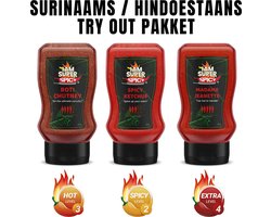 I am Superspicy - Surinaams/Hindoestaans try out pakket - Roti Chutney, Spicy Ketchup & Madame Jeanette - Hete sauzen