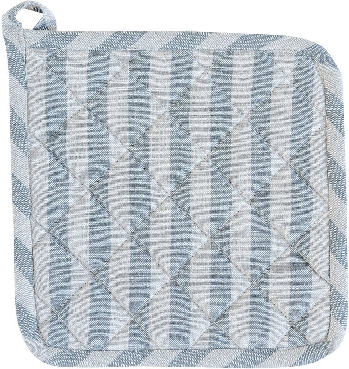 Linen & More - Pannenlap 'Fine stripe' (20cm x 20cm, Grey)