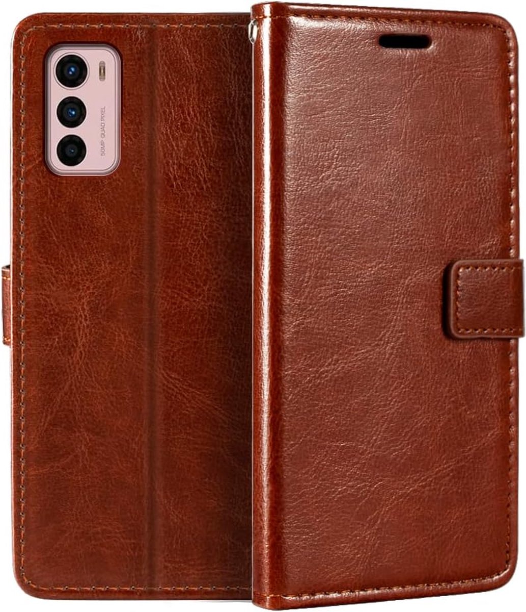 Portemonnee Book Case Hoesje Geschikt voor: Motorola Moto G42 bruin