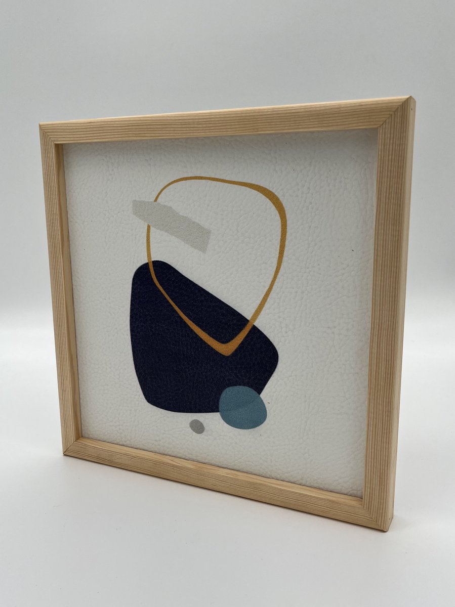 Wanddecoratie - Wandschap - schilderijen woonkamer - 30x30 cm - Posterlijst - Muurdecoratie - Wit - Blauw