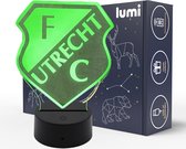 Lumi 3D Nachtlamp - 16 kleuren - FC Utrecht - Voetbal - LED Illusie - Bureaulamp - Sfeerlamp - Dimbaar - USB of Batterijen - Afstandsbediening - Cadeau