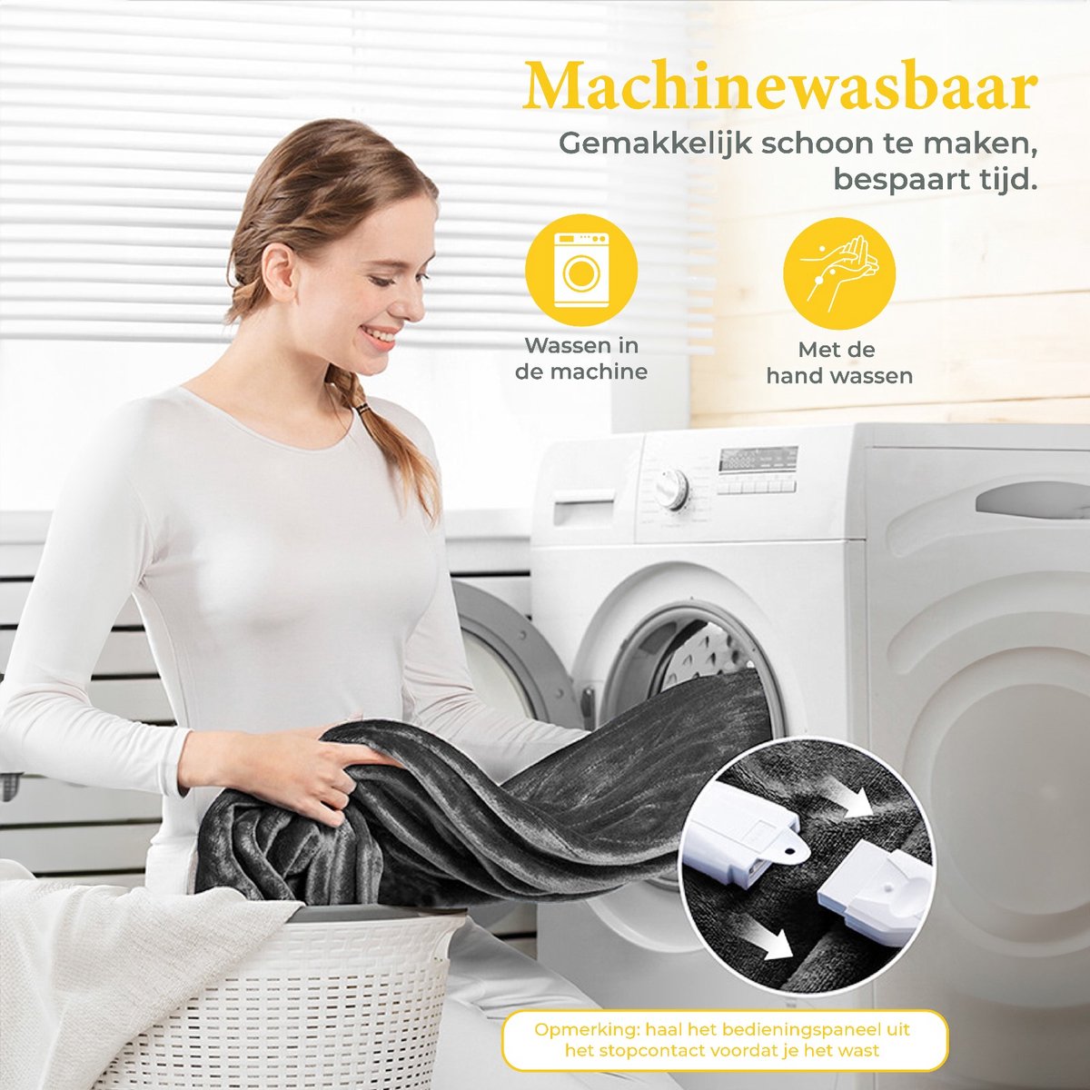 Afbeelding 3 van Sleep Comfy Elektrische Deken - Bovendeken met Instelbare Warmte - Wasbaar - Timerfunctie - Luxe Verwarmde - Veilig en Gezellig Beddengoed - Energiezuinig - 180x130 cm - Antrachite