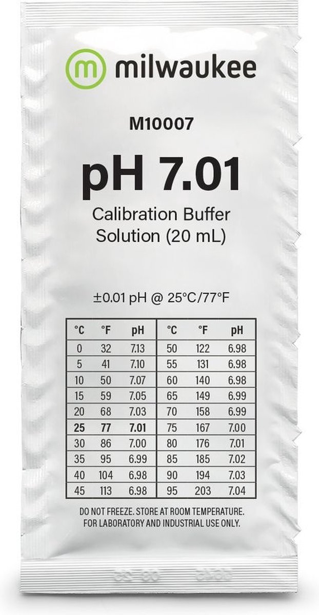MILWAUKEE pH 7.01 (M10007B) à 20ml zakjes