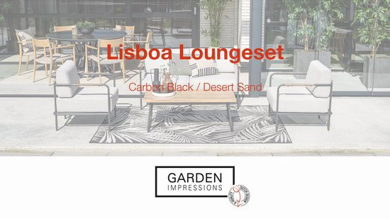 Ensemble de salon Garden Impressions Lisboa - 4 pièces - noir carbone - sable du désert - aspect teak
