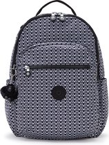 kipling Sac à dos pour ordinateur portable Basic Print Seoul Backpack 27L Signature Print Bleu marine