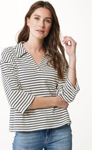 Oversized Boxy Sweat With Polo Collar Dames - Off White - Maat XL