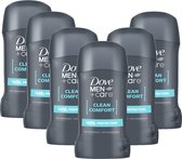 Dove Men +Care Clean Comfort Déodorant Homme - Déodorant Stick - Antisudorifique/Transpirant 48H - Déodorant Homme Value Pack - 6 x 50 ml