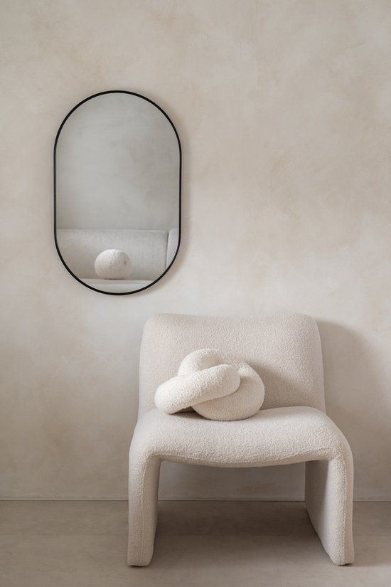 Miroir ovale Nordic Style® - 80x50cm - Zwart - Ovale - Miroir mural - Miroir de hall - Miroir de couloir - Miroir de chambre