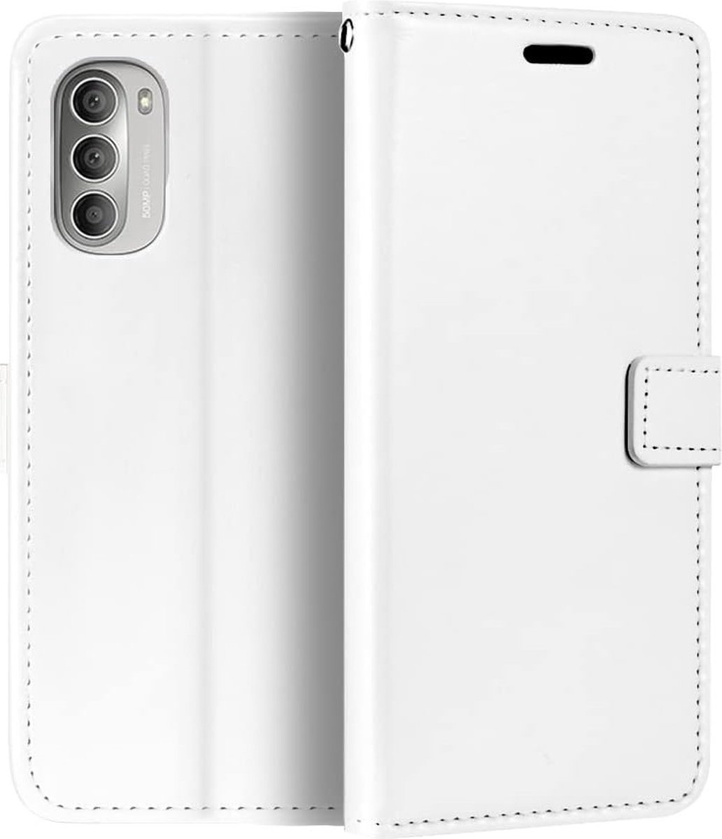 Portemonnee Book Case Hoesje Geschikt voor: Motorola Moto G51 5G - Wit