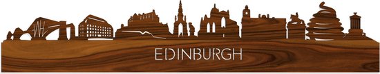 Skyline Edinburgh Palissander hout - 120 cm - Woondecoratie - Wanddecoratie - Meer steden beschikbaar - Woonkamer idee - City Art - Steden kunst - Cadeau voor hem - Cadeau voor haar - Jubileum - Trouwerij - WoodWideCities