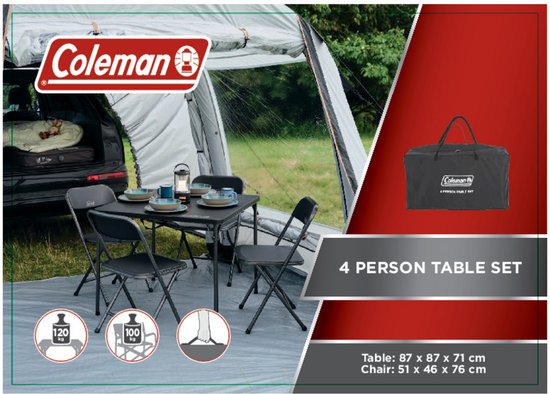 Coleman campingtafel met stoelen (set 4 personen) - inklapbaar - met antibacteriële coating van Coleman — afbeelding 5
