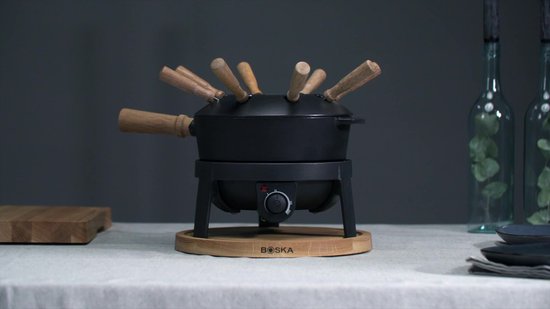 Le Creuset - Fondueset uit Savoie en Bourguignonne Geëmailleerd Gietijzer Mat Zwart - Les