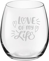 Gegraveerde Drinkglas 39cl Love of my life