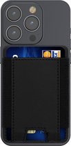 kwmobile Opplakbare pasjeshouder voor Smartphones - Kunstleren plakwallet voor telefoon - Binnenmaat 60 x 90 mm - kaart houder tot 6 kaarten - zwart