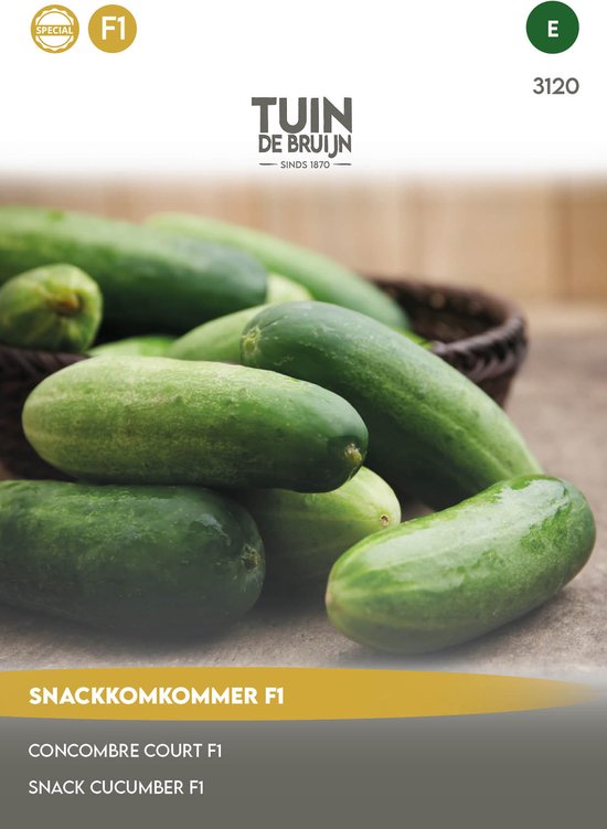 Tuin de Bruijn® zaden - Mini-mini komkommer Hopeline F1 - snackkomkommer - Rijke oogst - knapperig en smaakvol - Tuin de Bruijn