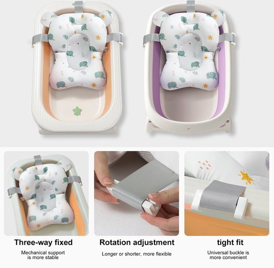 Baby badkussen - Baby badzitje - Bad kussen - Baby bad accessoires - Baby Badmatras - Veiligheid baby kussen voor bad - vriligheidskussen voor in bad - Zachte babykussen van Merkloos — afbeelding 2