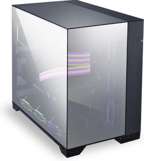 Lian Li O11 Vision - Midtowermodel - E-ATX, Mini-ITX, Micro-ATX, ATX - geen voeding (ATX) - Steel, Aluminium, Tempered Glass - chroom, zwart