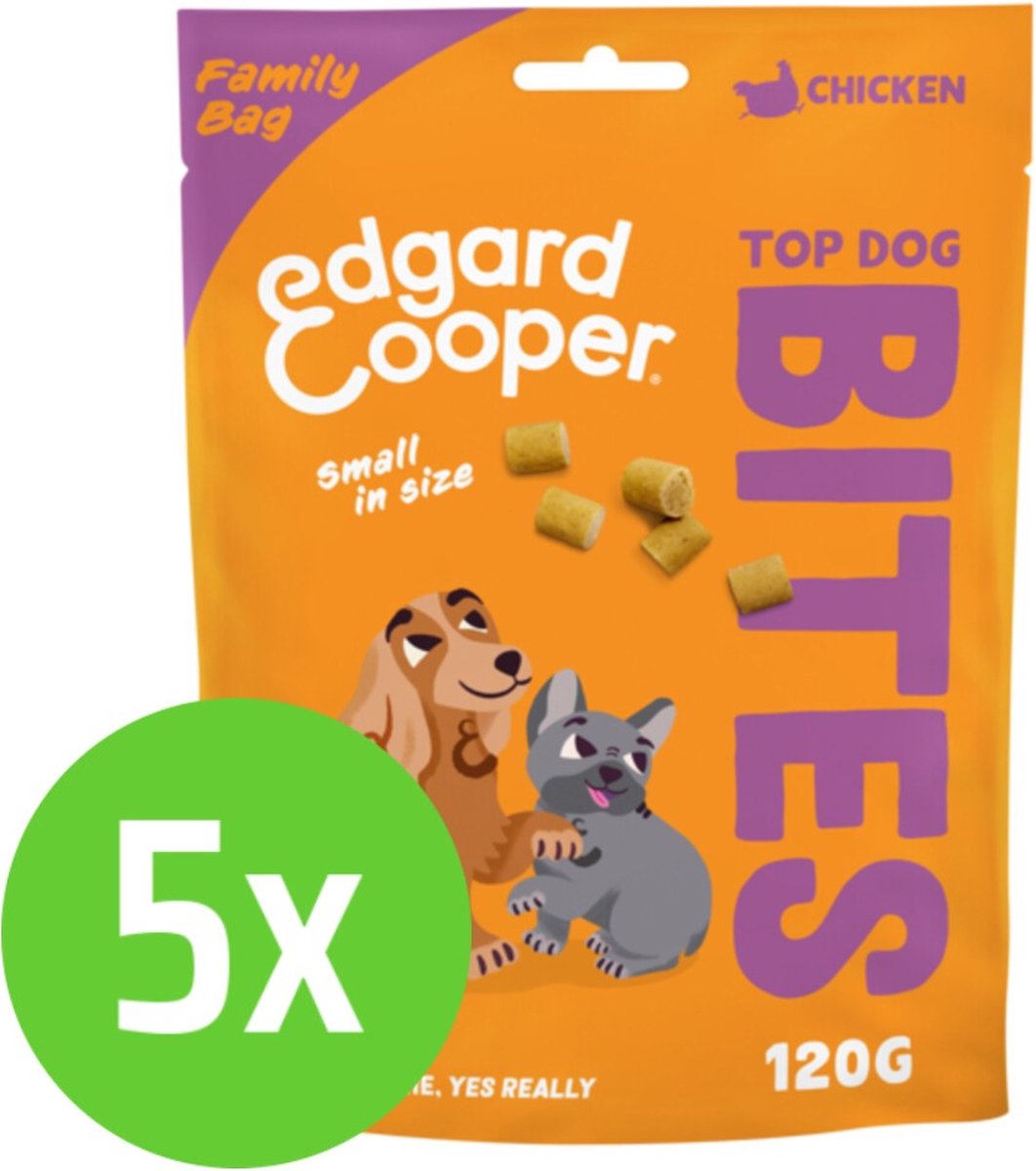 Edgard & Cooper Bite Chicken Small 120 gram – Hondensnack – 5 verpakkingen