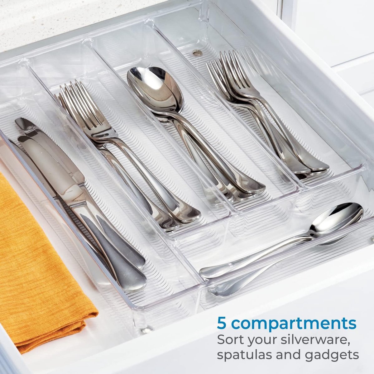 Lade organizer - Bestekbakken kunststof - 26,6 x 34,9 x 5,7cm - Duidelijk