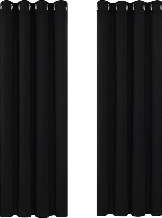 Deconovo Warmte-isolerende verduisteringsgordijnen, modern design met oogjes, gordijnen voor woonkamer en slaapkamer, 140 x 180 cm (breedte x hoogte), parelgrijs, 2 stuks