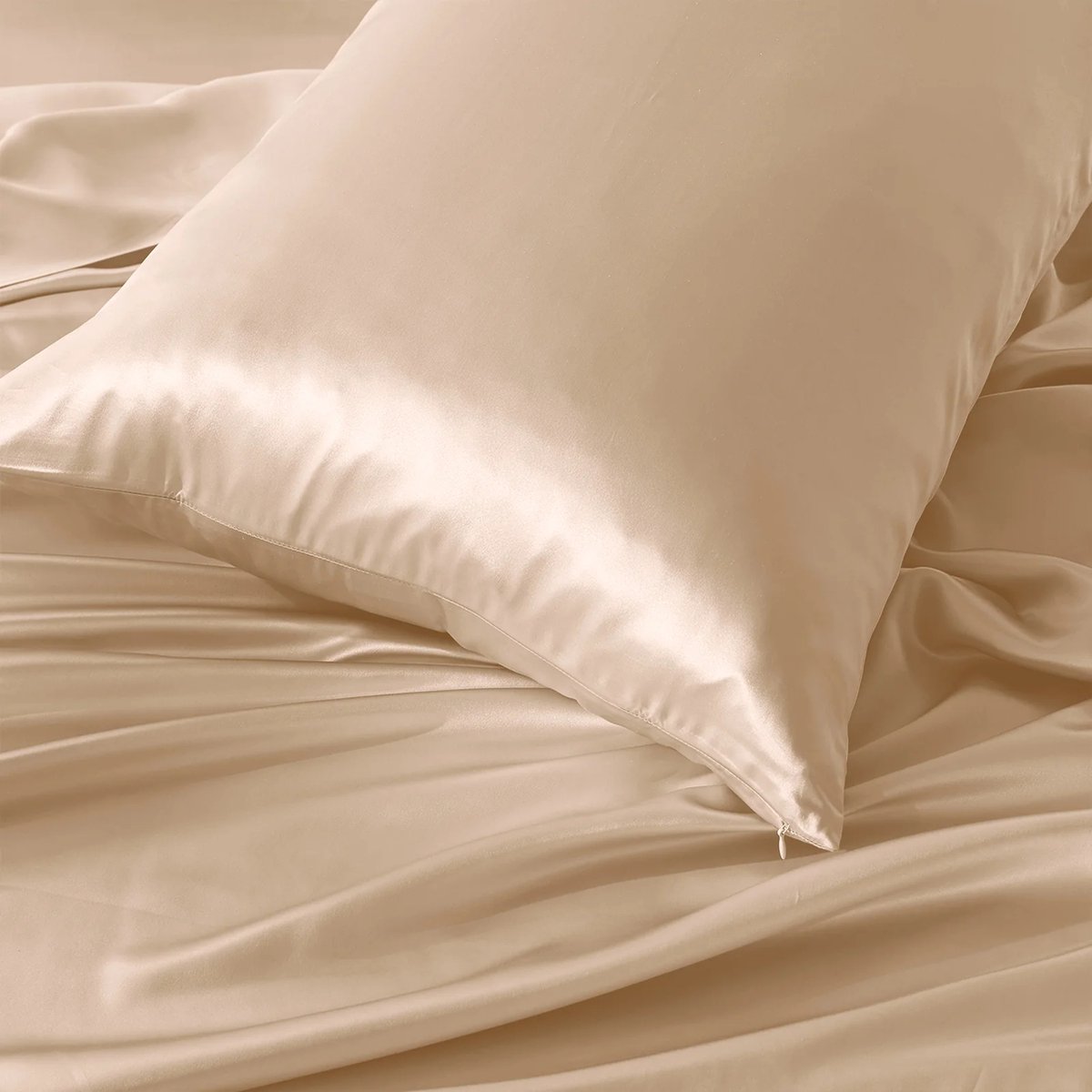 Silkmood Luxe Zijde Kussensloop – 100% Premium Pure Moerbeizijde van de Hoogste Kwaliteit 6A, 22 Momme,, 50x60cm, Champagne