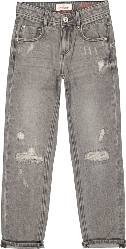 Vingino jongens jeans Straight Fit Peppe Carpenter Light Grey