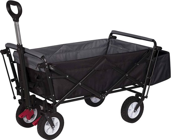 BukkitBow - Opvouwbare Bolderkar Met Dak - Inklapbare Handkar met Stalen Frame - Massief Rubberen Wielen - Tot 80 kg Belasting - Antraciet van Merkloos — afbeelding 3