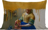 Buitenkussens - Tuin - Melkmeisje - Goud - Vermeer - 50x30 cm