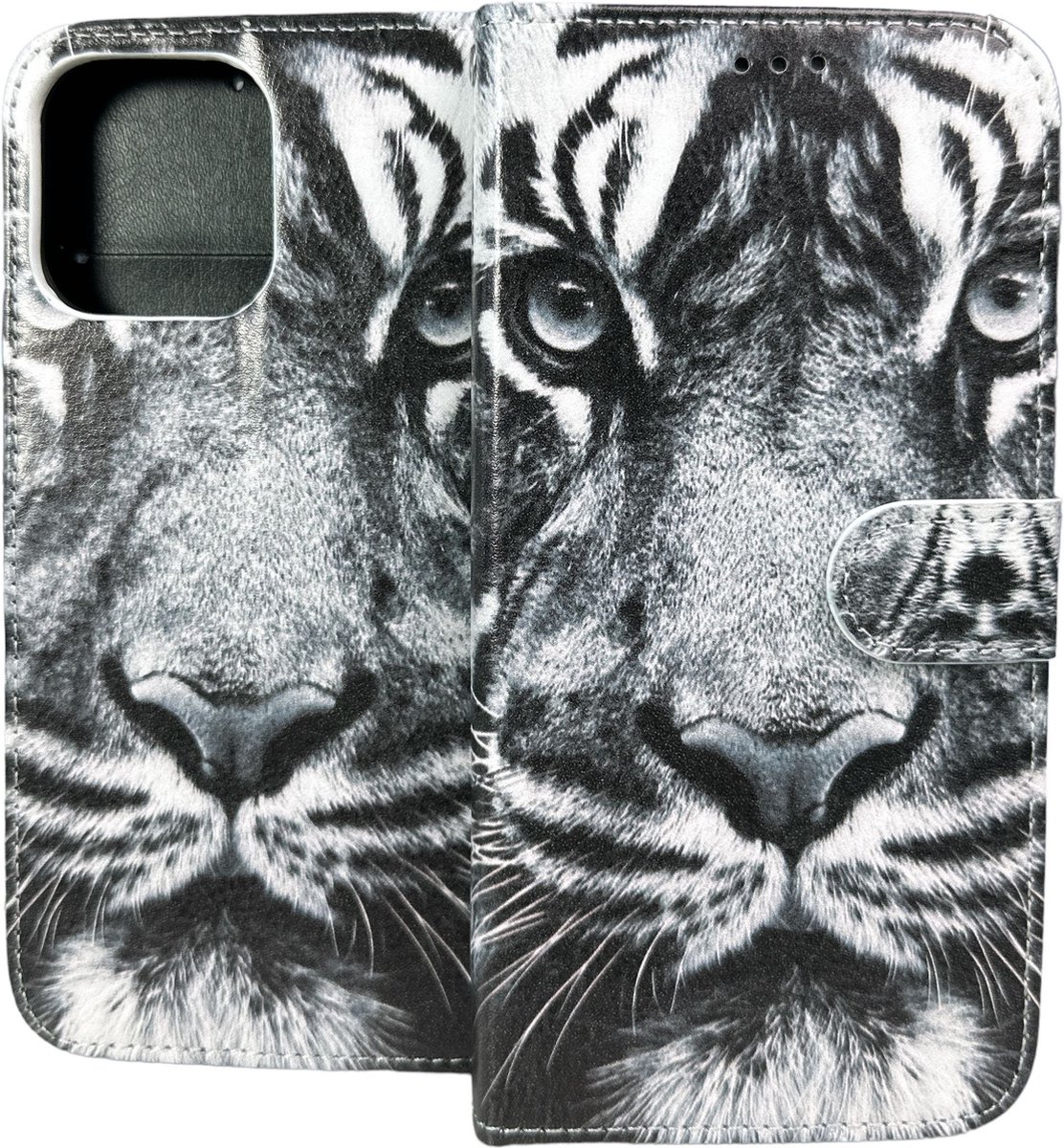 Portemonnee Book Case Hoesje Geschikt voor: iPhone 13 Pro Max - Tiger Print