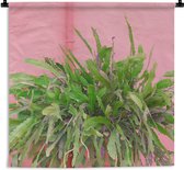 Wandkleed - Wanddoek - Plant - Zomer - Roze - 120x120 cm - Wandtapijt
