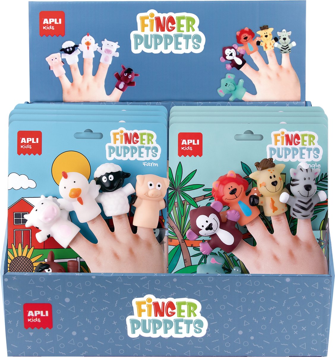 Vingerpoppetjes dieren set van 5 - Apli - vanaf 3 jaar