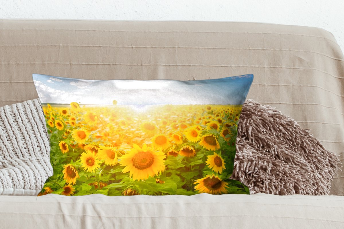 Zonnebloem pluche kussen Bloemvormig zitkussen Zonnebloem kussen Fauteuils Vloerkussen voor kinderen Lezen Hoekje TV kijken Bed Kamerdecoratie