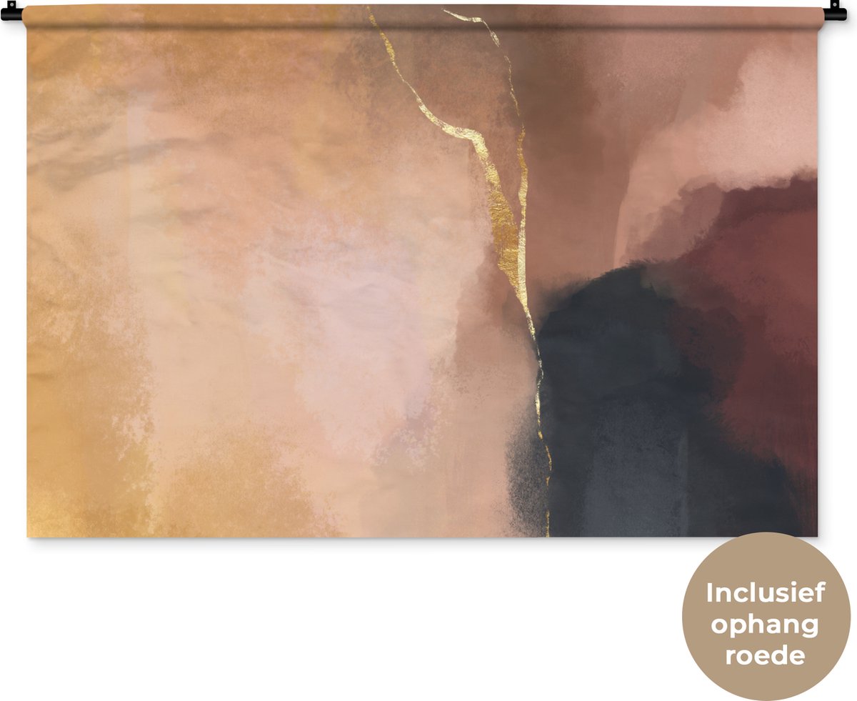 Wandkleed - Wanddoek - Abstract - Verf - Pastel - 120x80 cm - Wandtapijt