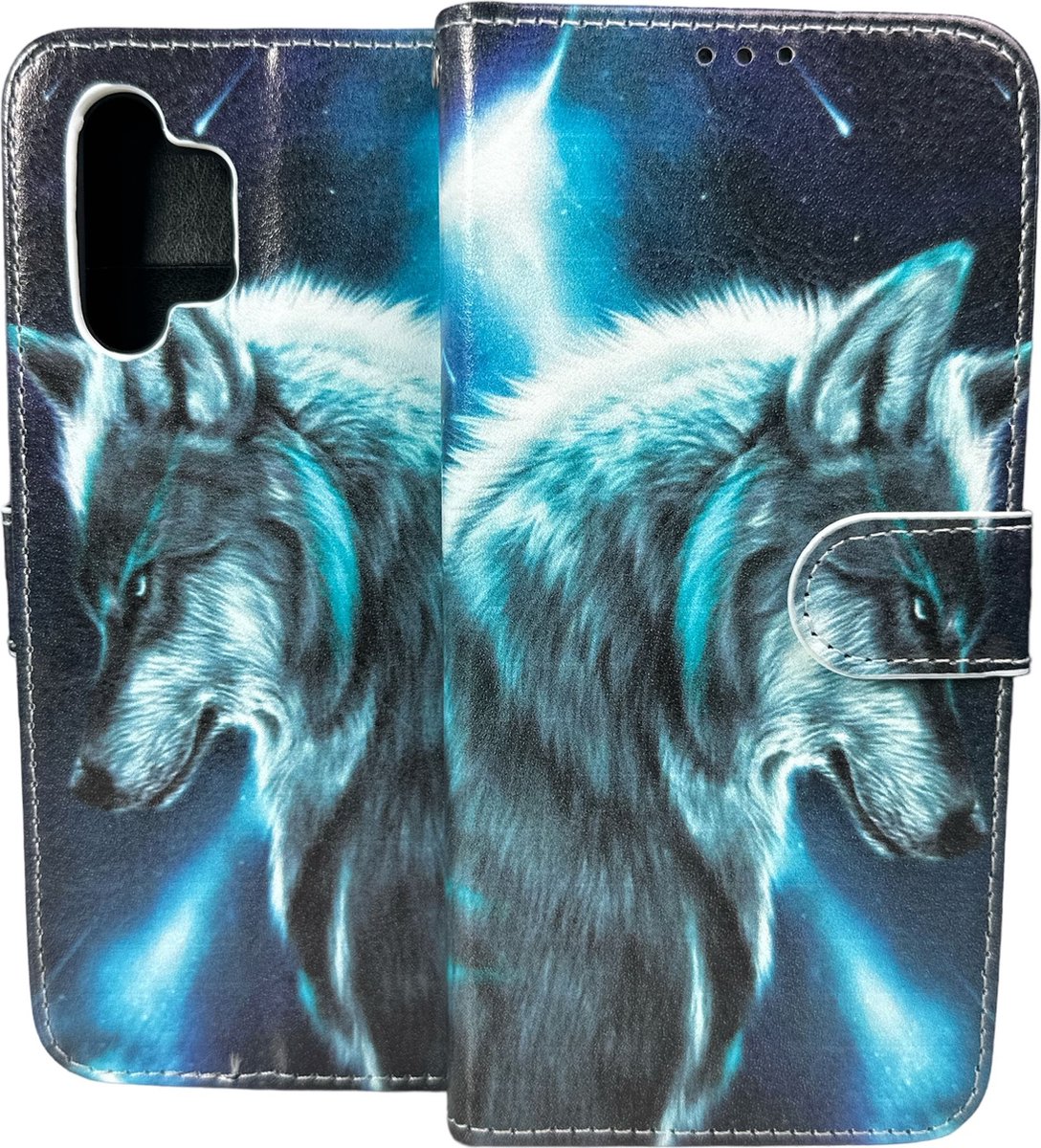 Portemonnee Book Case Hoesje Geschikt voor: Samsung Galaxy A32 4G - Wolf Print