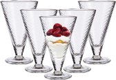 Vivalto IJcoupes/IJsjes/Dessert serveer schaaltjes - set 6x stuks - glas - 340 ml - op voet - D10 cm/H16 cm