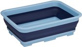 Alpina Panier à linge/panier de rangement pliable - plastique - 12 Litres - bleu - 37 x 27 x 12 cm - ménage/camping