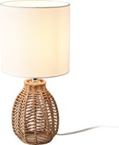 Tafellamp Alfreton bureaulamp 36 cm E14 beige chroom wit