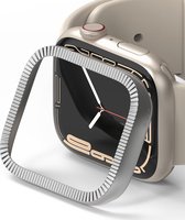 Ringke Bezel Styling voor de Apple Watch Series 7 / 8 / 9 - 41 mm - Matte Curve Silver