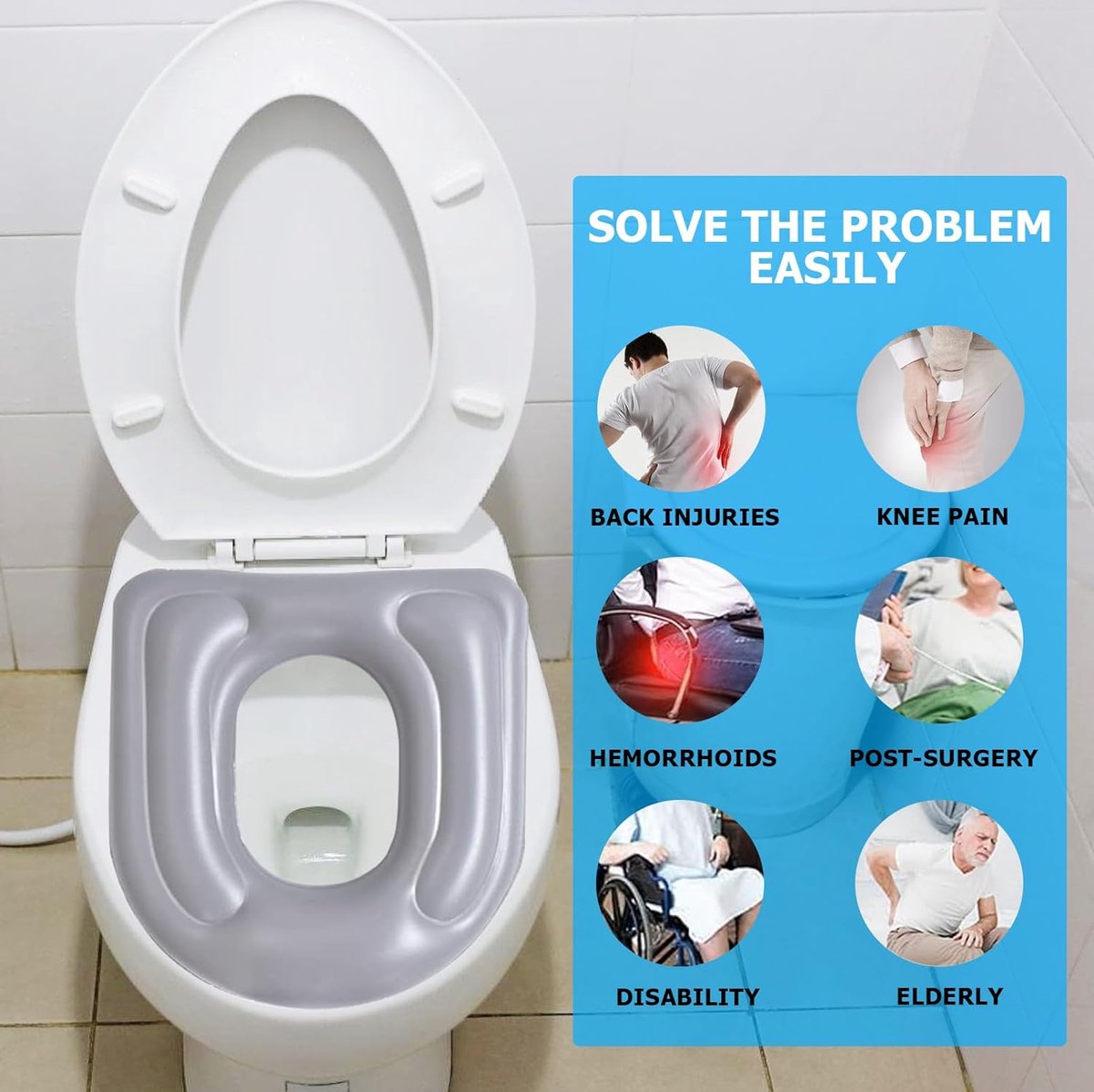 Powerruif Wc-brilhoezen, 4 stuks, van pluche, antibacterieel, warm
