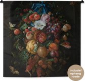 Wandkleed - Wanddoek - Festoen van vruchten en bloemen - Schilderij van Jan Davidsz. de Heem - 90x90 cm - Wandtapijt