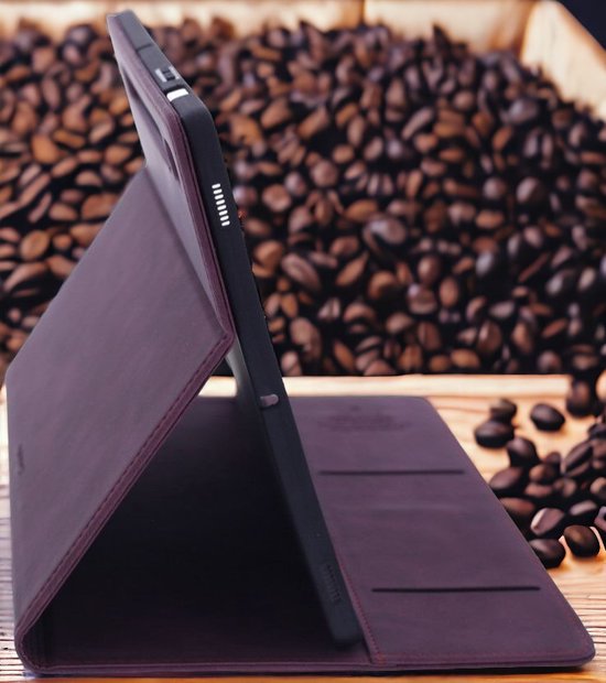 Bookcase hoesje - Étui pour tablette avec porte-cartes - Bordeaux - Convient pour : Samsung Galaxy Tab S8 Plus / Tab S7 FE 2021 / Tab S7 Plus - 12,4 pouces
