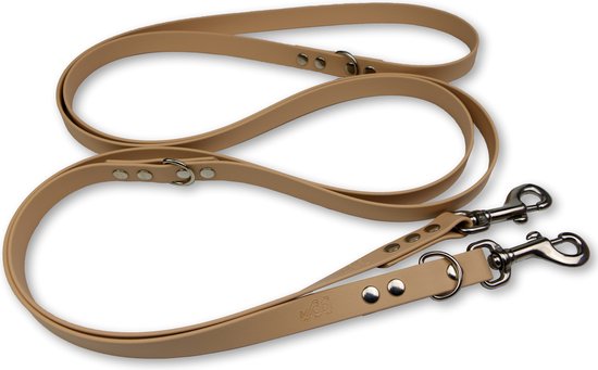 Miqdi - laisse pour chien réglable et mains libres de BioThane ® - 3 mètres de long - crème - L - pour grands chiens