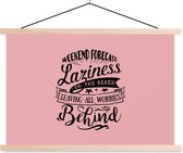 Porte-affiche avec affiche - Affiche scolaire - Été - Citation - Rose - 120x80 cm - lattes vierges