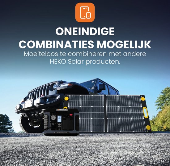 Heko Solar® Unfold 60 - Draagbaar Zonnepaneel - 60W - Opvouwbaar - IP65 - Werkt met Powerbank en Powerstation - USB-A en USB-C - Voor Camper - Noodpakket, Kamperen en Outdoor van HEKO Solar® — afbeelding 5