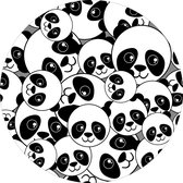 Kinderkamerkleed vinyl | Panda dream | 120 cm Dia | Onze materialen zijn PVC vrij en hygienisch