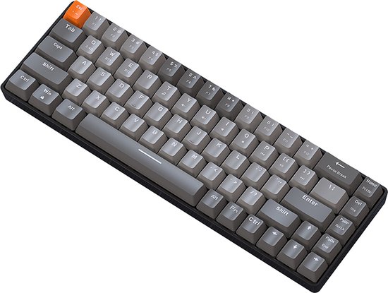 Draadloos Mechanisch Toetsenbord - Rode Switches - 68 Toetsen - Draadloos Gaming Toetsenbord - Grijs
